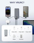 VRURC Portable Charger 10000mAh, Built-in Cables and AC Wall Plug, USB C Power Bank for Smart Phones and Tablets (Grey)