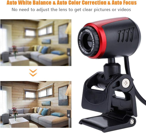 ASHATA 0.3MP 360 2000 32bit Webcam for Computer, Degree Web Camera Cam with Mic for PC Laptop for Skype/for MSN