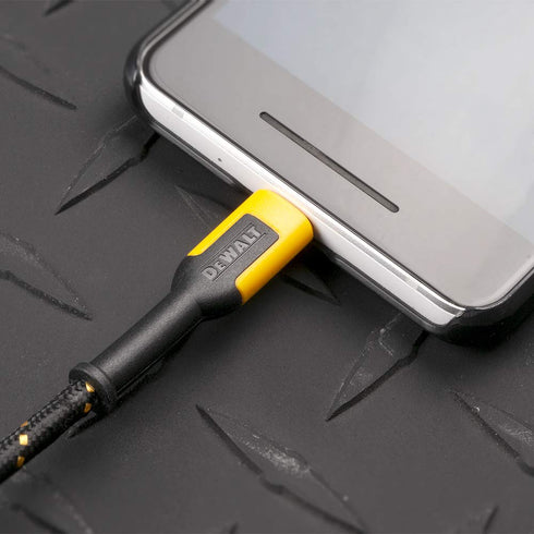 DEWALT Micro-USB to USB Cable, 6 ft Reinforced Braided Charger Cord Compatible with Android Phones