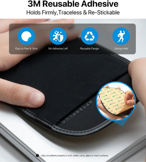Afterplug 1 2, Stick-On Mouse Holder for Laptop, Adhesive Storage Pouch Compatible with Logitech Anywhere, Pebble
