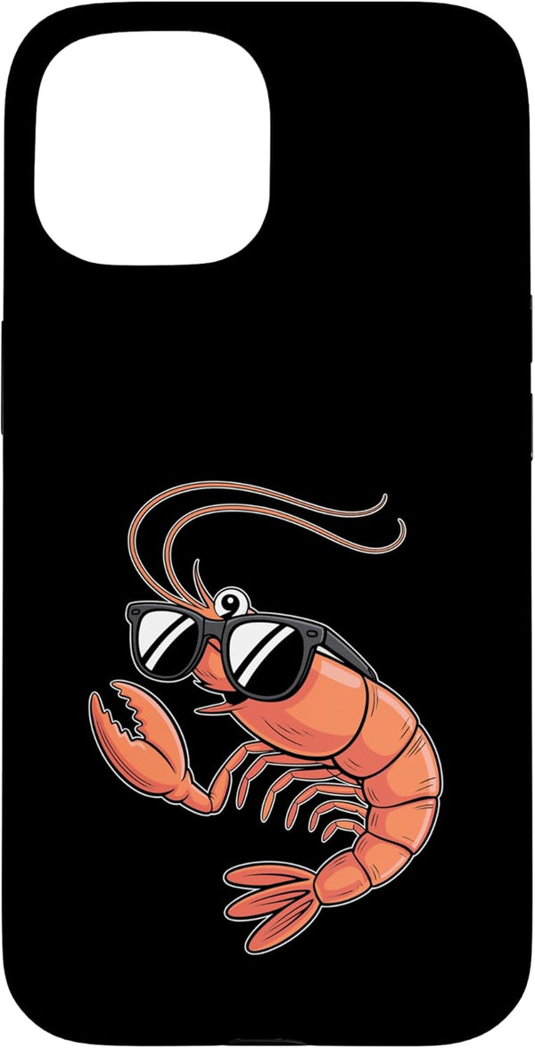 Shrimp Vibes Co. Cool Shrimp Wearing Sunglasses Case for iPhone 15