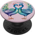 Cute Valentine's Day PopSockets Standard PopGrip, Peacocks Lovers Couple Peafowls Kissing