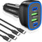 72W 4-Port USB C Super Fast Car Charger for iPhone 16 Pro Max/Plus, Samsung Galaxy S24 Ultra, Google Pixel 9, Multi Port