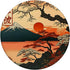 Japanese Red Sunset and Mountain Fuji Kanji Japan Art Standard PopGrip