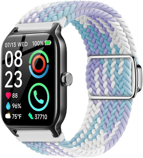 Bands Compatible with Fitpolo IDW13 Bands Nylon Strap Breathable Adjustable Stretchy Loop Wristband Intended for Fitpolo IDW13 Smartwatch 1.8’’