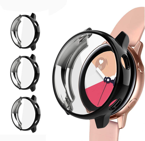 3 Pack Case Compatible with Samsung Galaxy Watch Active 40mm, NAHAI TPU Slim Plated Scratch-Resist Bumper Shell,