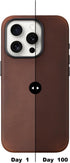 maogoam Genuine Crazy Horse Leather Case for iPhone 15 Pro Max, Dark Brown, Indiana-Jones Style, Compatible with MagSafe