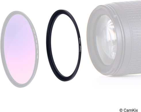Step Up Lens Filter Adapter Rings - Set of 9 - Fit Larger Size Lens Filters on Smaller Diameter Lens - Sizes: 37-82 mm