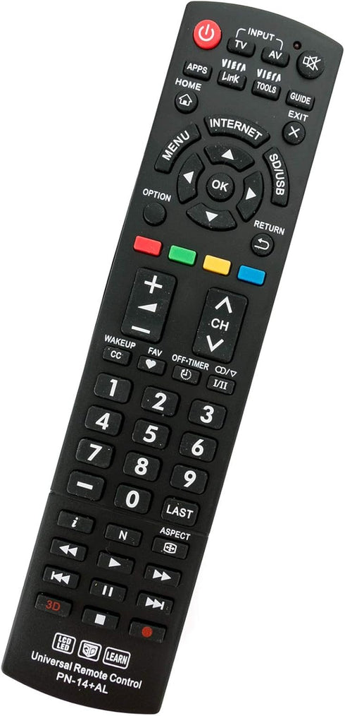 Universal Replacement Remote for Panasonic TV, Fits Multiple Models including PN-14L, EUR7627Z20, N2QAYB000486
