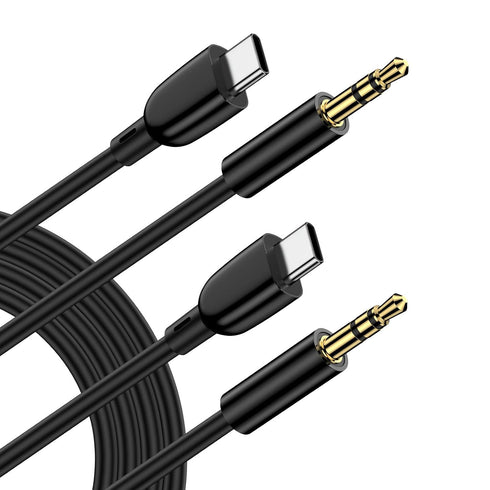 Aux Cord for Car, 2 Pack 3.3ft USB C to 3.5mm Audio