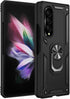 IKAZZ Galaxy Z Fold 3 Case, Military Grade Shockproof Heavy Duty Phone Cover with Magnetic Kickstand (Black)