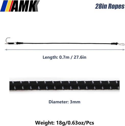 4Pcs 28in 1/10 Winch SCX10 TRX6 TRX4 Gen7 Gen8 D90 TF5 AMK Scale Elastic RC Crawler Tow Ropes with Hook Kinetic Straps