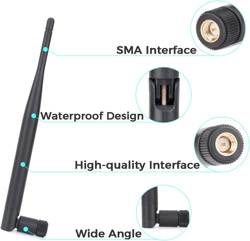 Fosi Audio Bluetooth Antenna WiFi SMA Male PC 2.4GHz 6dBi Single Band Boost for Home Office Wireless Network Router