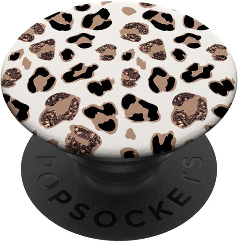 PopSockets Standard PopGrip, Rose Cheetah Print Cute Leopard Pattern Gift for Jaguar Lovers