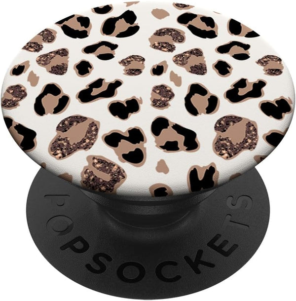 PopSockets Standard PopGrip, Rose Cheetah Print Cute Leopard Pattern Gift for Jaguar Lovers