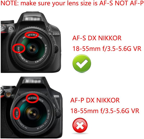 Nikon D5500 D5200 D3200 Lens Cap (52MM) for NIKKOR AF-S 18-55mm & Canon EF-M 18-55mm/55-200mm (2 Pack)