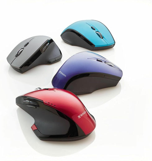 Verbatim 2.4G Wireless 8-Button LED Ergonomic Deluxe Mouse - Purple for Mac and PC