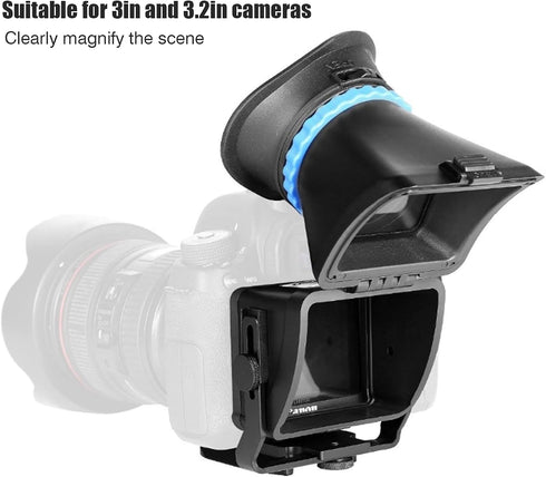 Professional 3X Magnification Camera Viewfinder, Adjustable LCD Viewfinder for 3in/3.2in Screens, DSLR/SLR Camera