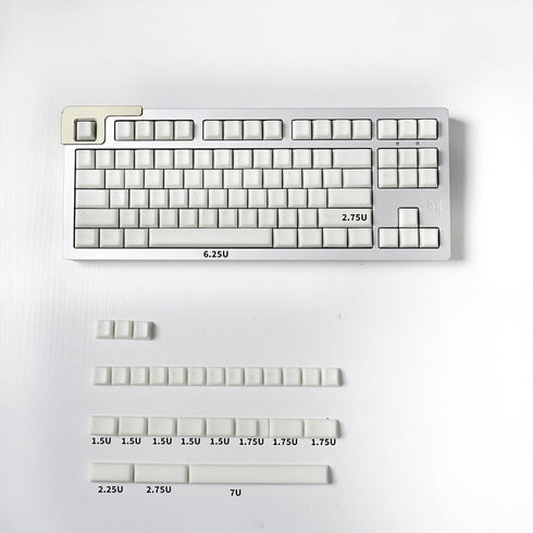 114 Keys White Jade Keycaps PBT Doubleshot Cherry Profile Keycap Set for 61/87/104/108 Mechanical Keyboard