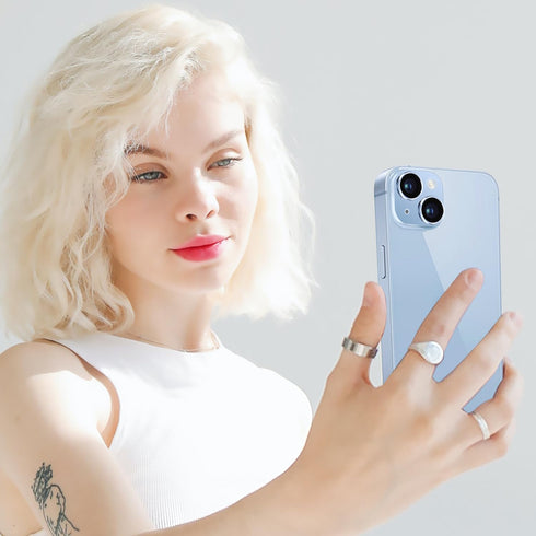 Camera Lens Protector for iPhone 14 and 14 Plus, Anti-Scratch Tempered Glass Full Protective Cover, Sierra Blue