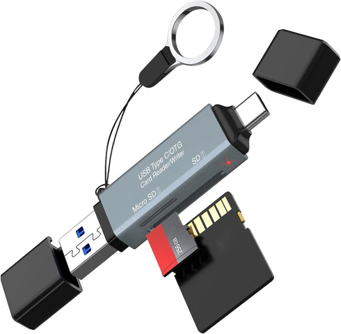 Cyberguys! Cyberguys USB 3.0 SD Card Reader, Dual USB-C & USB-A Connector, 5Gbps