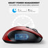 WisFox 2.4G Wireless Mouse for Laptop, Ergonomic Computer Mouse with USB Receiver and Type-C Adapter, Red