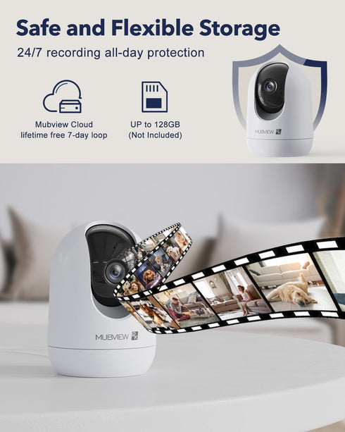 Indoor Security Camera 2K, Pet Camera with Phone App, WiFi Cameras for Home Security, 2-Way Talk