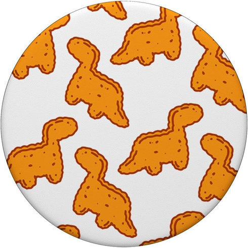 PopSockets PopGrip: Swappable Grip for Phones & Tablets, Cute Dino T-Rex Chicken Nugget Pattern Funny Tyrannosaurus