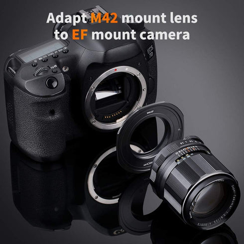K&F Concept M42 to EOS Adapter, Updated Lens Mount Adapter for M42 Mount Lens to Canon EOS EF EF-S Cameras