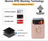Card Holder Sleeve with Kickstand Ring for Women - 2 Pieces RFID Credit Wallet Glitter Stick On Back Grip (Pink + Gold)