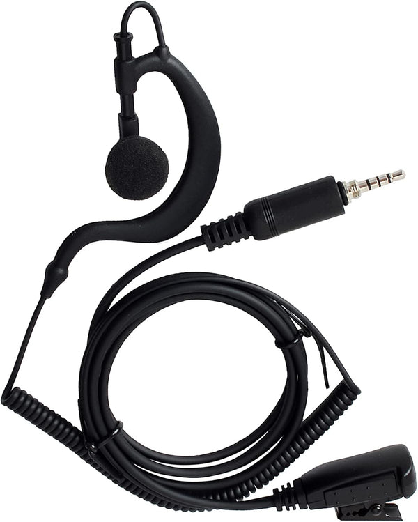 HYS G Shape Earpiece Headset with Built-in Mic PTT, Waterproof Jack for Yaesu Vertex Handheld Radio