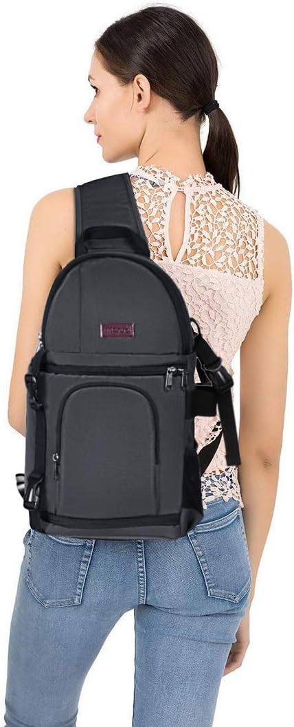 MOSISO Shockproof Camera Sling Bag, Space Gray DSLR/SLR/Mirrorless Backpack with Tripod Holder & Modular Inserts
