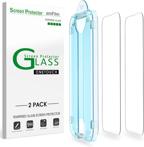 amFiIm Tempered Glass Screen Protector for iPhone 14/13/13 Pro 6.1", Bubble-Free, Easy Installation, Anti-Scratch, Case