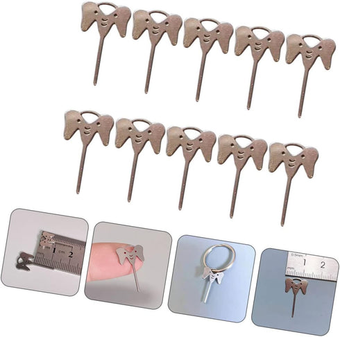 HyKab 10pcs Silverx5p Eject Ejecting Opener Removers Card Remover Chip Ejectors Design Steel for Needles Tablet Needle