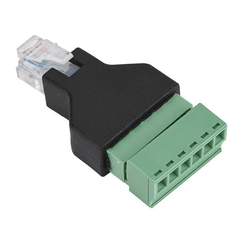 PUSOKEI RJ12 6P6C Male to 6 Pin Wired Screw Terminal Connector Adapter, 1Pcs Ethernet Screw Terminal Block