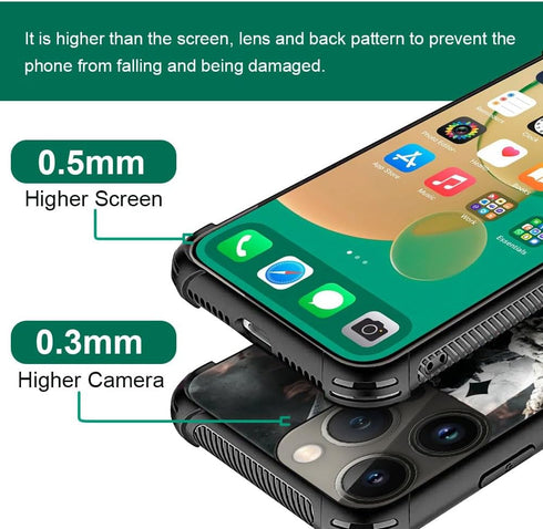 CARLOCA Skull Poker Graphic Design Phone Case for iPhone 15 Pro Max, Shockproof Anti-Scratch Protection