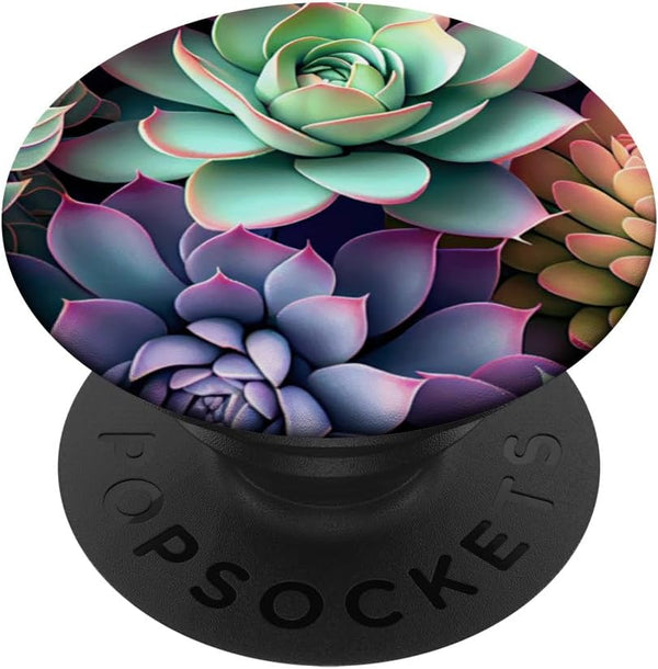 Succulents Pastel Colors PopSockets Standard PopGrip