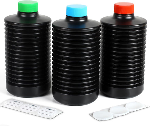 eTone 3X 1000ml Collapsible Darkroom Chemical Storage Bottles, Foldable Liquid Container for Photo Developing