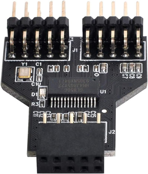 xiwai 9pin USB 2.0 Header Motherboard 1 to 2 Female Extension HUB Connector Adapter Port Multiplier
