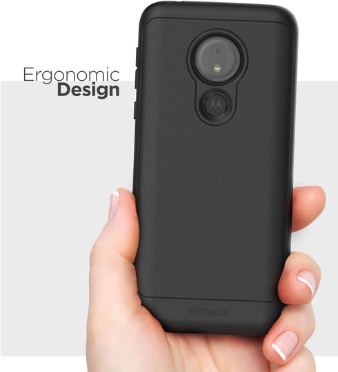 ENCASED Moto G7 Power Case (Thin Armor) - Slim Fit Flexible Grip Phone Cover for Motorola G7 Power, Black
