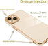 Lafunda iPhone 13 Case: Cute Luxury Golden Edge, Shockproof Soft TPU Bumper, Full Camera Protection, White for Women &