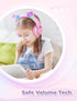 iClever Meow Donut-Pink Kids Headphones, Foldable Over-Ear, Safe Volume Limit, LED Cat Ears, Ideal for School/Travel.