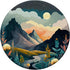 Boho Chic Floral Moon Mountain Forest Nature Retro Flower PopSockets Standard PopGrip