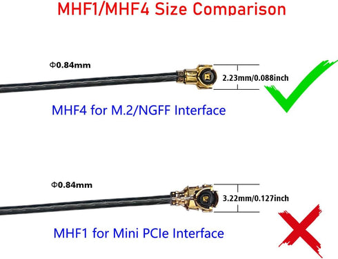 Tenmory 6E MHF4 6GHz 5GHz 2.4GHz AX200 AX210 1675X M.2 WiFi Antenna U.FL Tri-Band Internal Laptop Wi-Fi Antennas