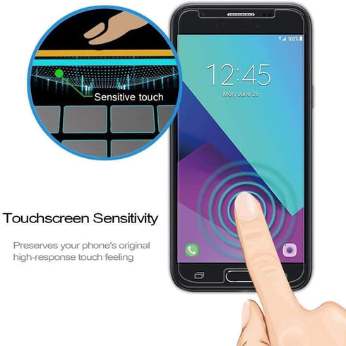 Samsung Galaxy J7 Prime/J7 Sky Pro 2 Pack High Clear Tempered Glass Screen Protector for SM-J727A/J727U/J727T/J727V.