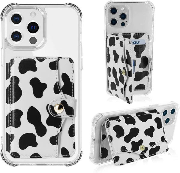 M-Plateau Phone Card Holder, Stick On Leather Phone Wallet with Snap Closure for iPhone 14 Case and Most Smartphones