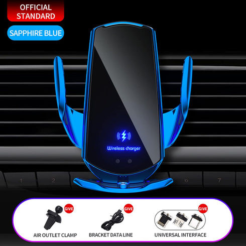 YTUEUEOY 15W Wireless Car Charger Mount Automotive Electric Induction Wireless Charger Car Auto Clamping Car Phone