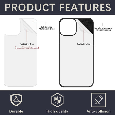 10 PCS Sublimation Blank Phone Case for iPhone 15 6.1 Inch, Matte Black Soft Shockproof DIY Customize