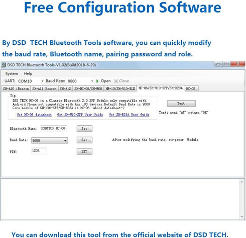 DSD TECH SH-B23A Bluetooth 2.0 to RS232 Serial Adapter with DB9 Converter