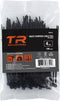 TR Industrial Black Cable Ties, Multi-Purpose, UV Resistant, 4 inches, 100 Pack